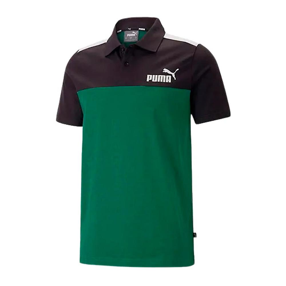 Polo Vert/Noir Homme Puma Ess+ Block pas cher