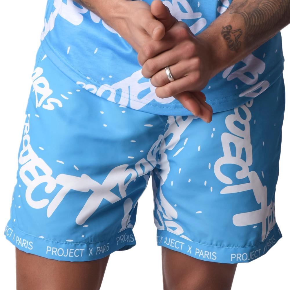 Short De Bain Bleu Homme Project X Paris Short All Overt pas cher