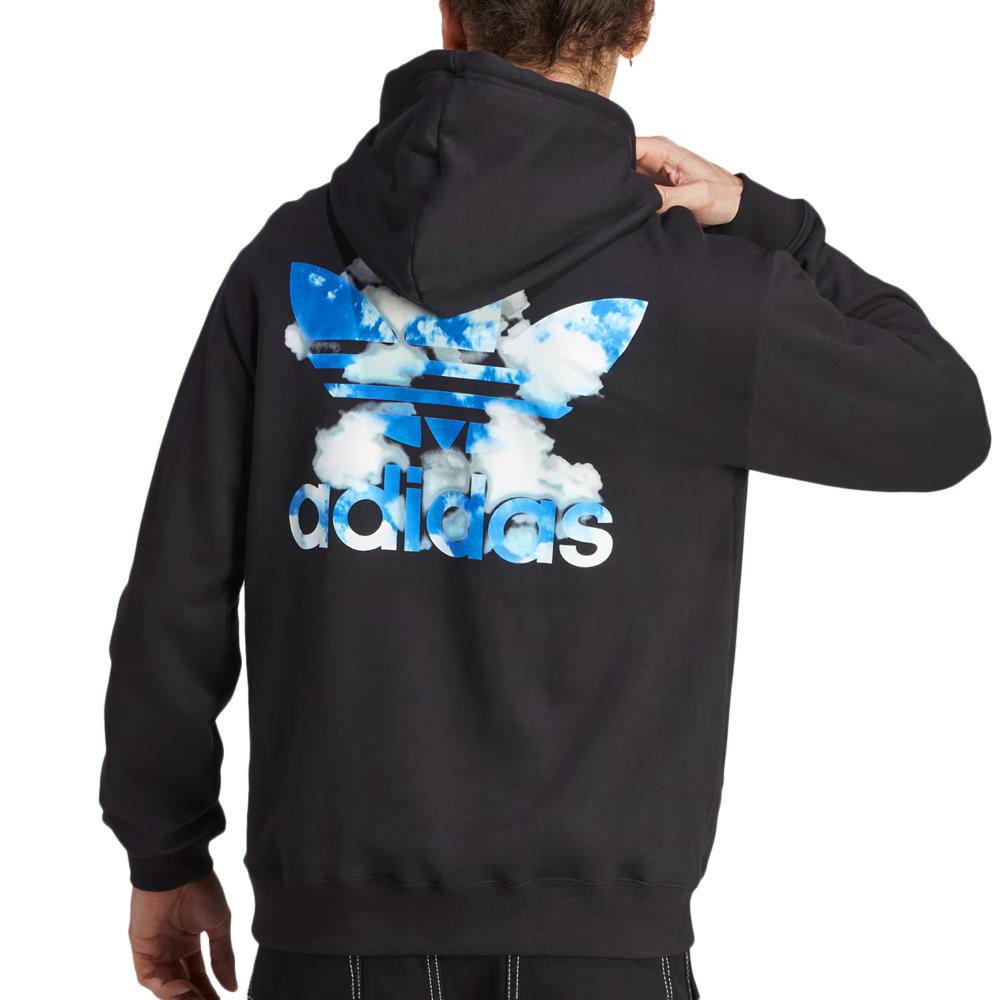 Sweat à Capuche Noir/Bleu Homme Adidas Cloud II8168 vue 2