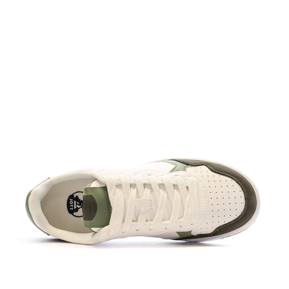 Baskets Blanc/Vert Femme Jott River vue 4