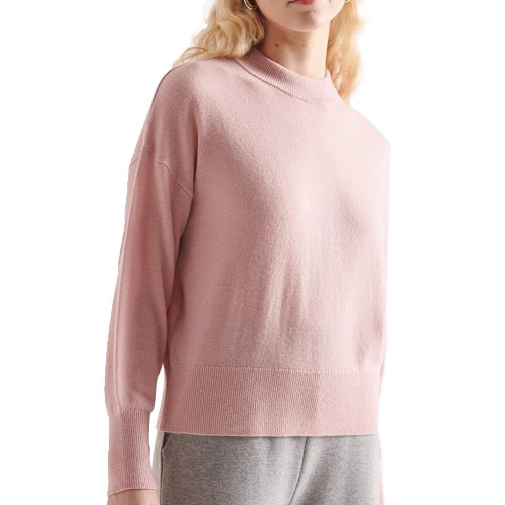 Pull rose femme Superdry Wool Cashmere Crew pas cher