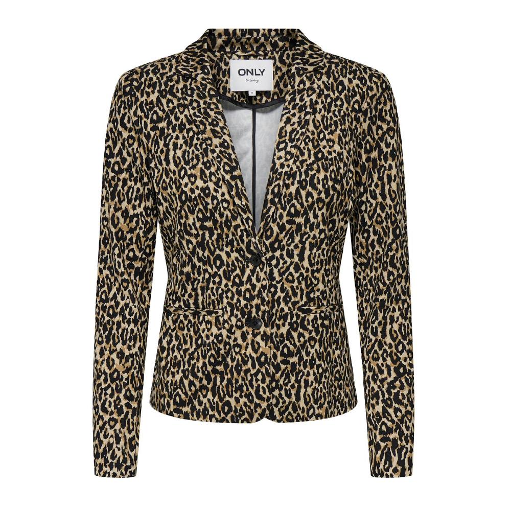 Blazer Beige/Noir Femme Only Printed pas cher