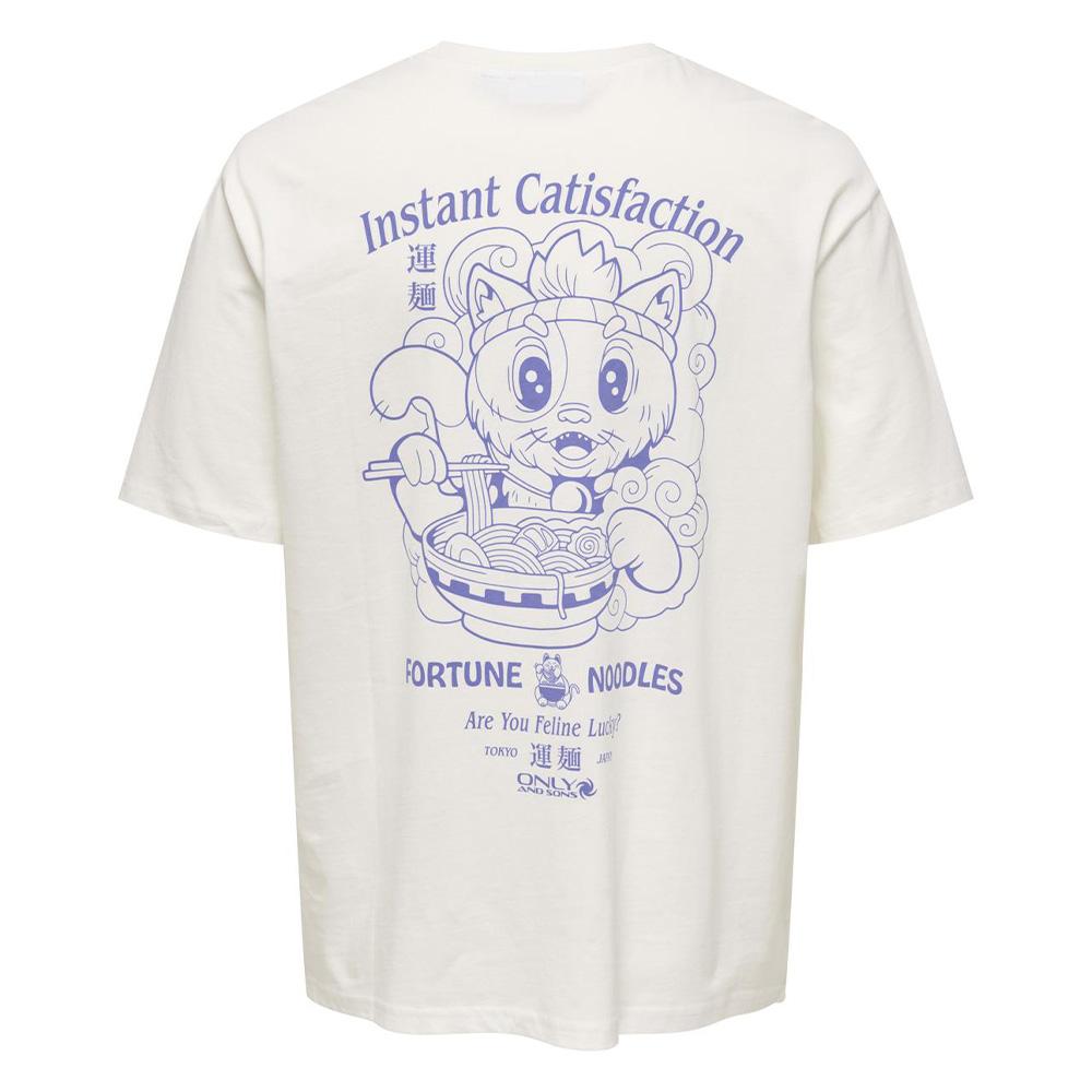 T-shirt Blanc Homme Only & Sons Onscatisfaction vue 2