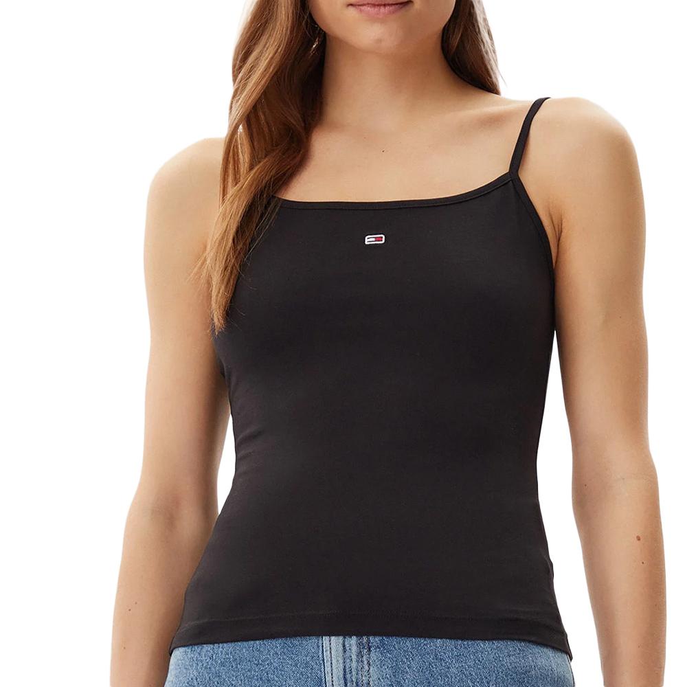 Schwarzes Damen-Top „Tommy Jeans Essential Strap“ günstig