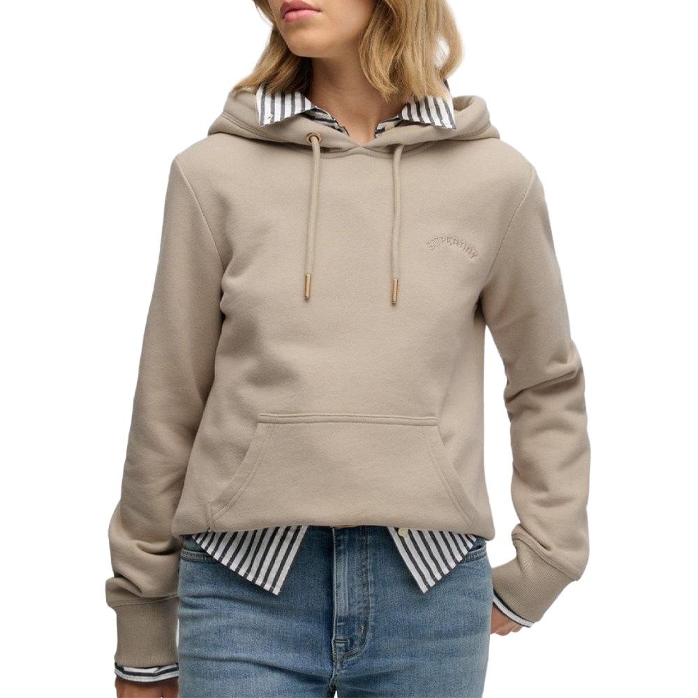 Sudadera beige para mujer Superdry Essential Logo barato