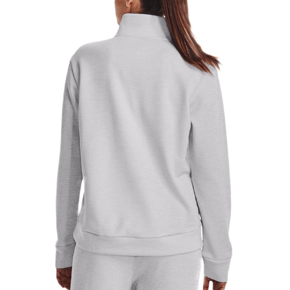 Sweat 1/4 de Zip Gris Femme Under Armour Fleece vue 2