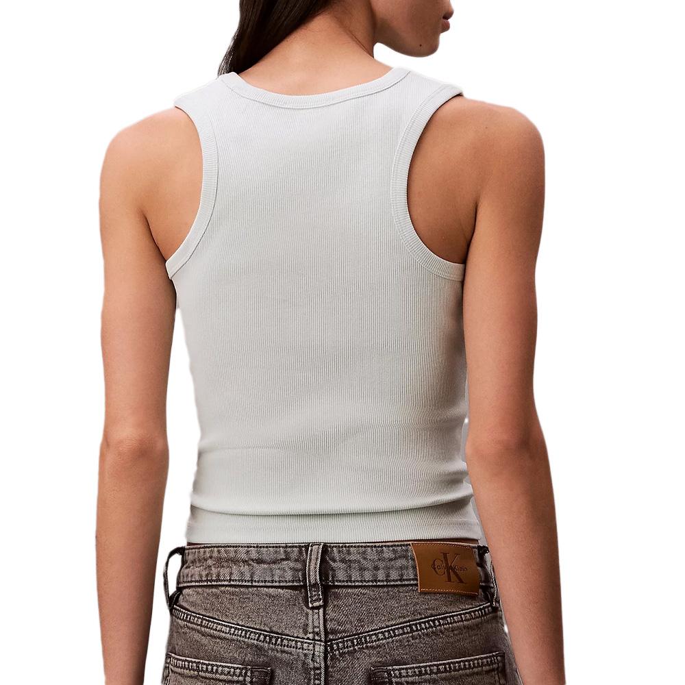 Tanktop Grün Pale Frau Calvin Klein Jeans A Woven Label Ansicht 2