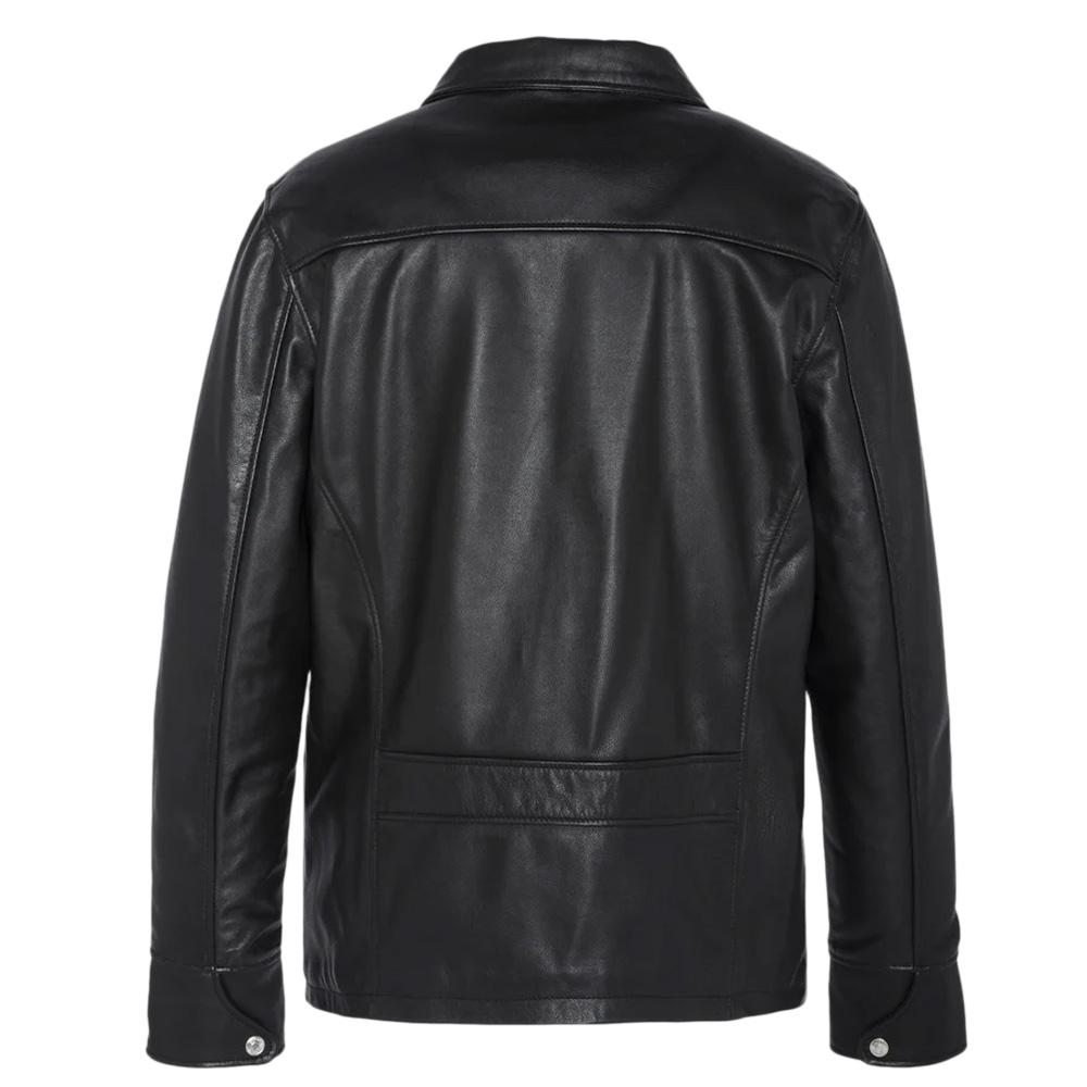 Veste En Cuir Noire Homme Schott LC9521D vue 2