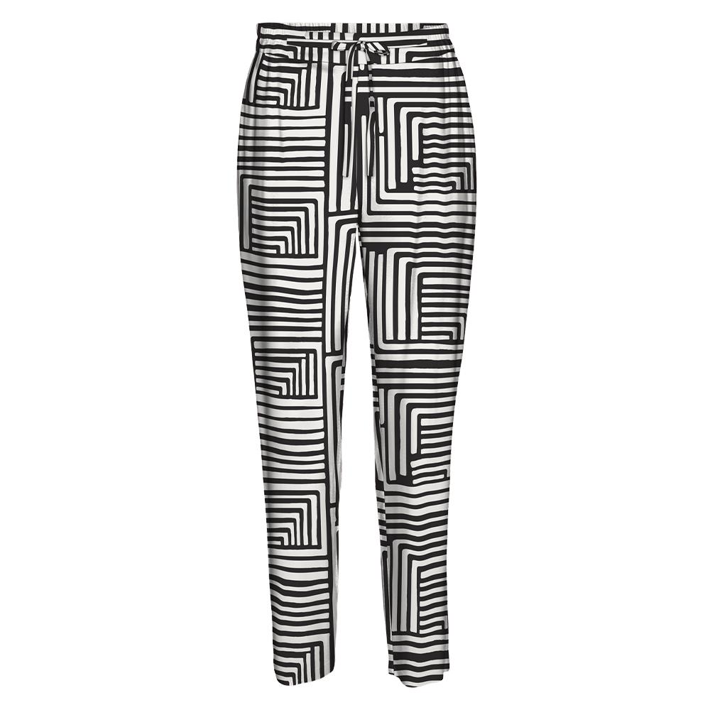 Pantalon fluide Noir/Blanc Femme Vero Moda Joy pas cher