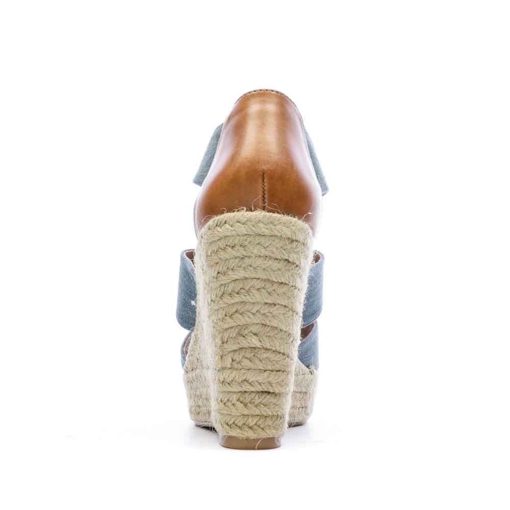 Sandales compensées Bleu Jean Femme Chattawak Debby vue 3