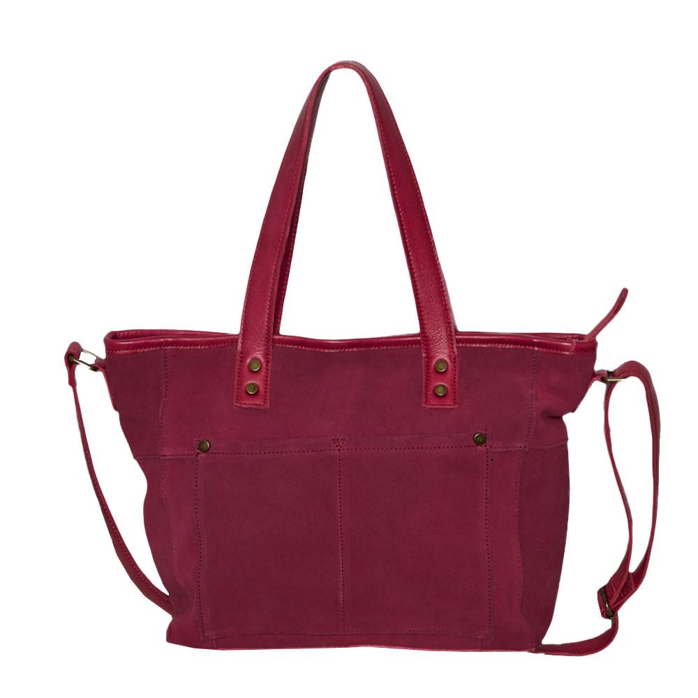 Sac bandoulière Rose Femme Pieces Suede Cross vue 2