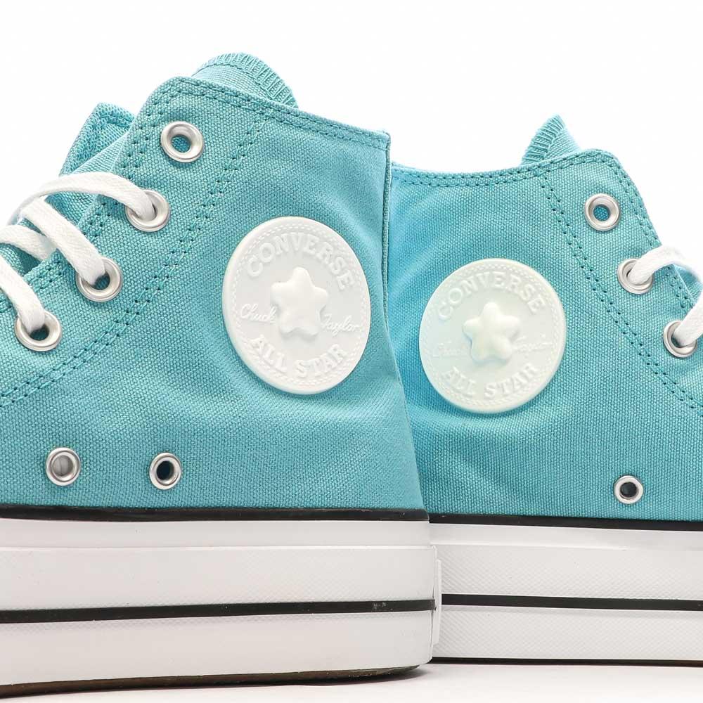 Baskets Turquoise Femme Converse All Star Lift Platform Stars vue 7