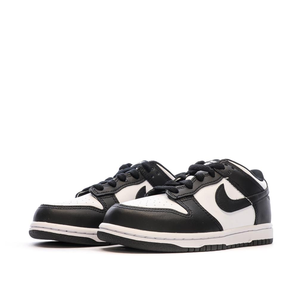 Baskets Blanches/Noires Garçon Nike Dunk Low vue 6