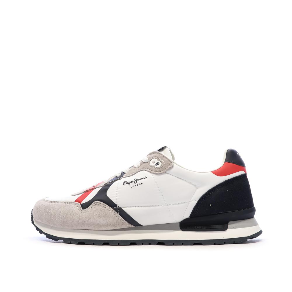 Baskets Gris/Blanc Homme Pepe Jeans Brit Road pas cher