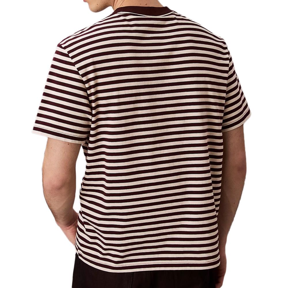 T-Shirt à Rayure Marron/Écru Homme Calvin Klein Jeans 20s Stripe vue 2