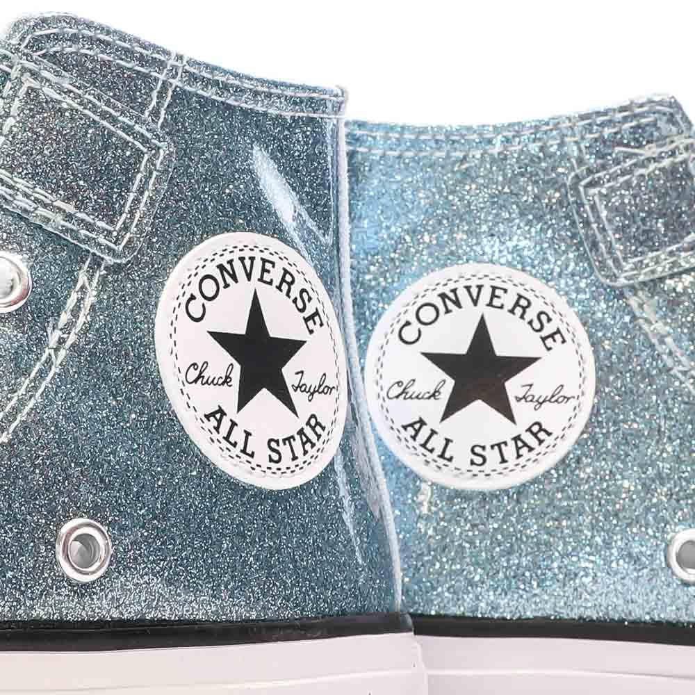 Baskets Bleu Fille Converse Coated Glitter vue 7