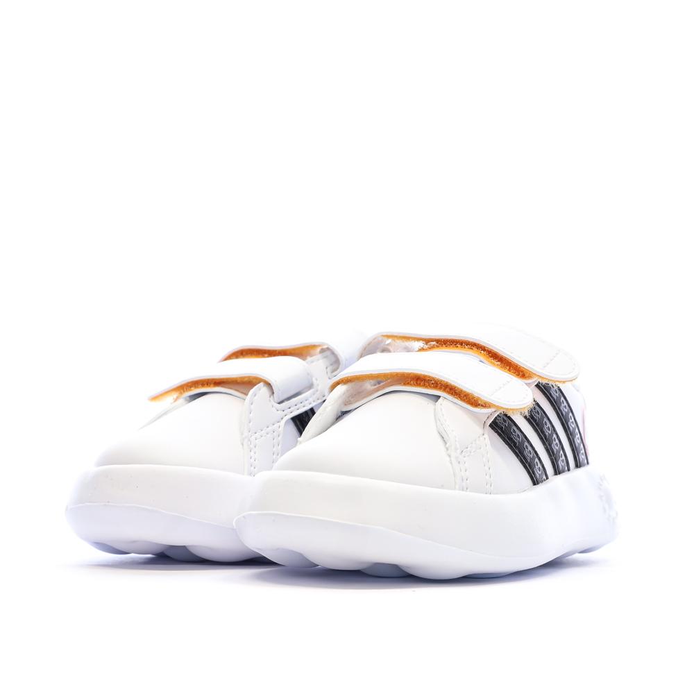 Baskets Blanches Enfant Adidas Coco Grand Court vue 6