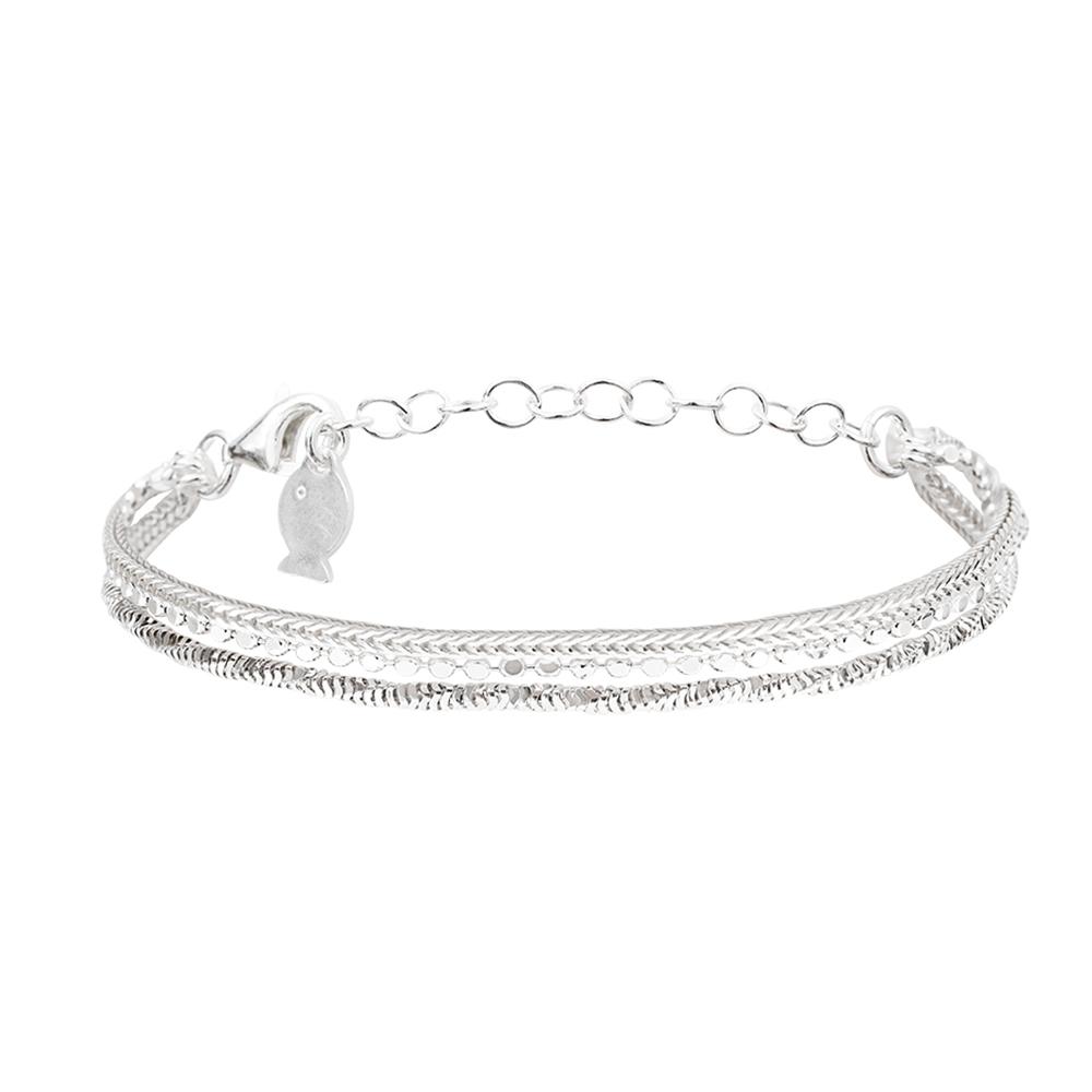 Bracelet Multi Chaînes Argent Clio Blue Lilou pas cher
