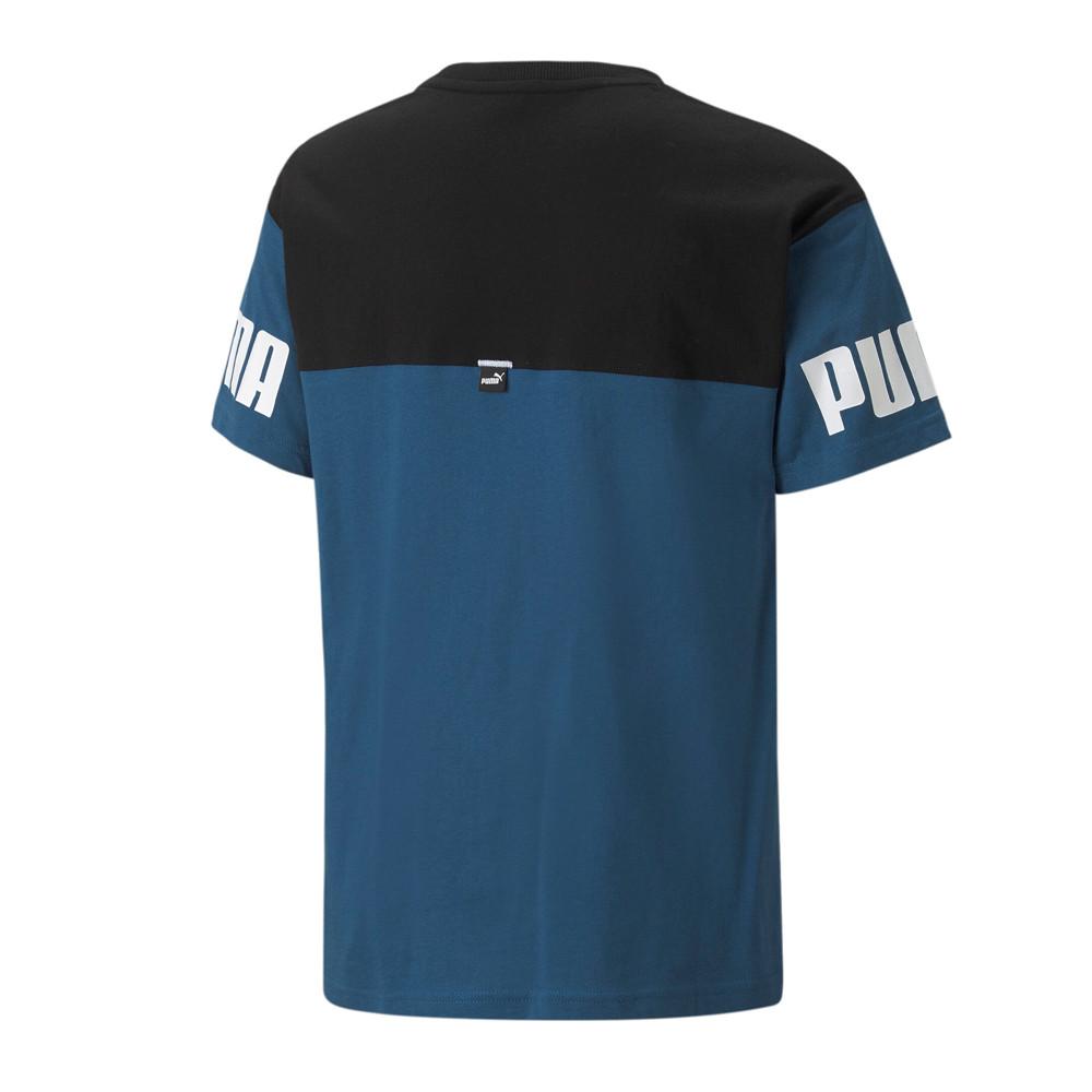 T-shirt Bleu/Noir Garçon Puma Power Colorblock vue 2