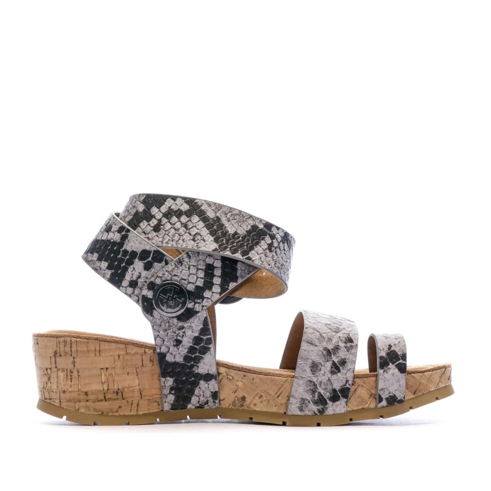 Sandales Gris/Serpent Femme Chattawak Novela vue 2