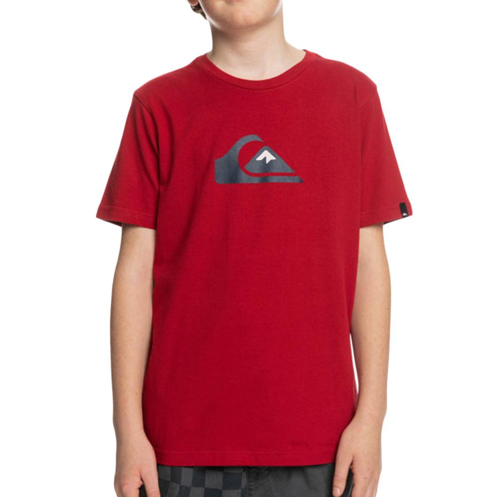 T-shirt Rouge Garçon Quiksilver Comp Logo pas cher