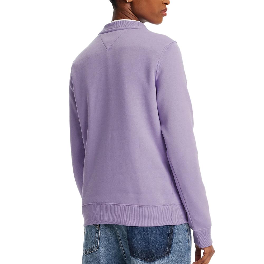 Sweat Violet Femme Tommy Hilfiger Flag Crew vue 2
