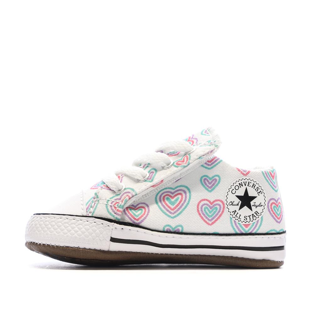 Baskets Blanche/Vert/Rose à Imprimés Bébé Converse Cribster pas cher