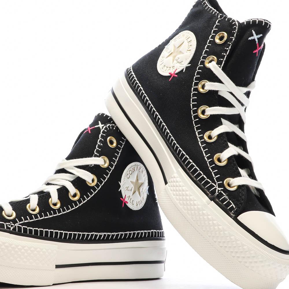 Baskets Noires Femme Converse All Star Lift Crafted vue 7