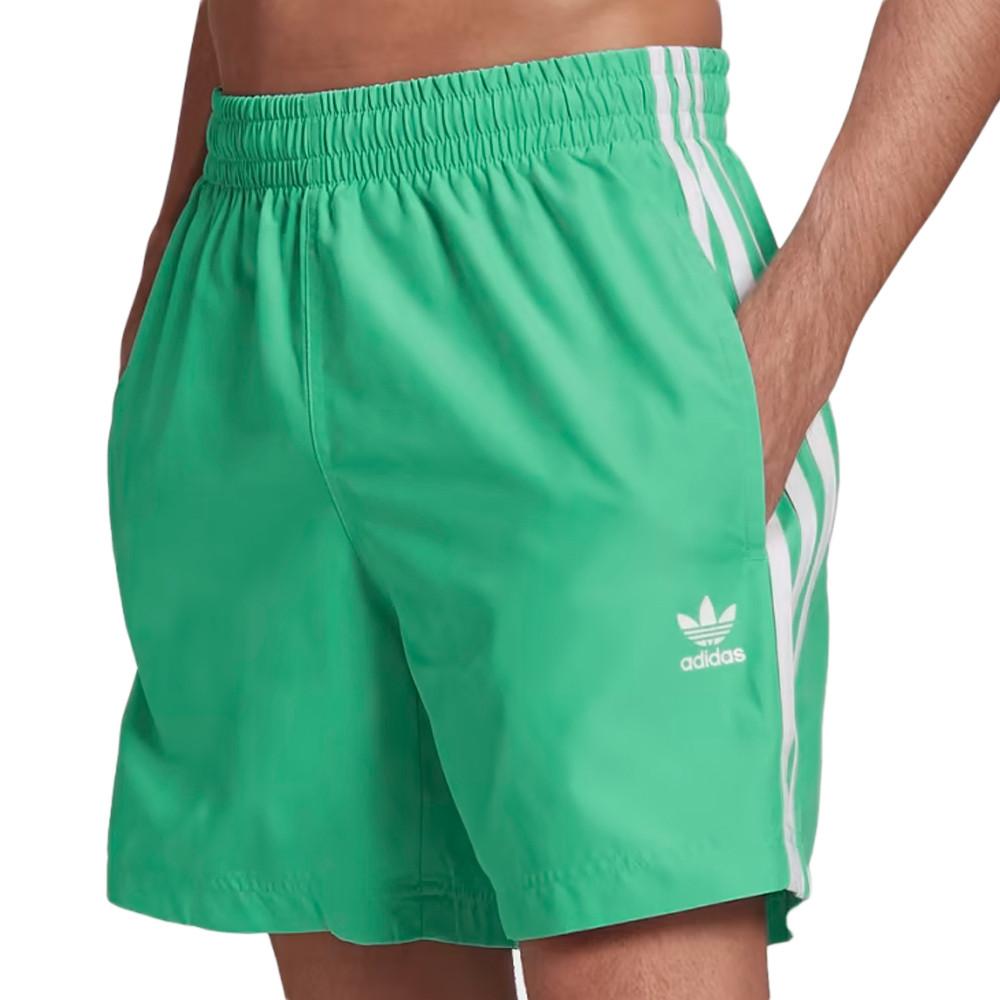 Short de bain Vert Homme Adidas 3-stripes pas cher