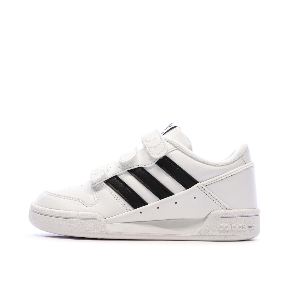Baskets Blanches/Noir Garçon Adidas Team Court pas cher
