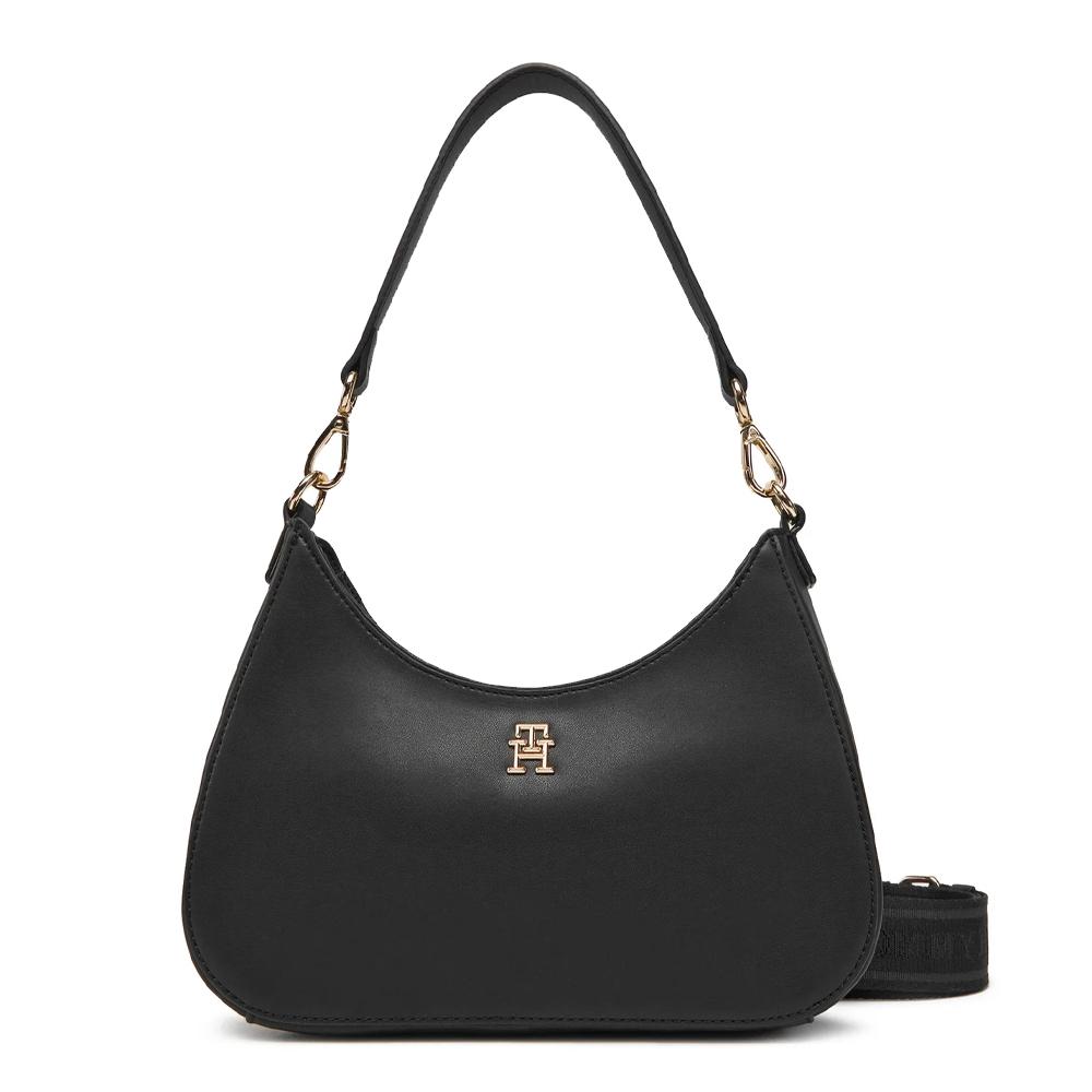 Sac à Bandoulière Noir Femme Tommy Hilfiger Th Logotape Shoulder pas cher