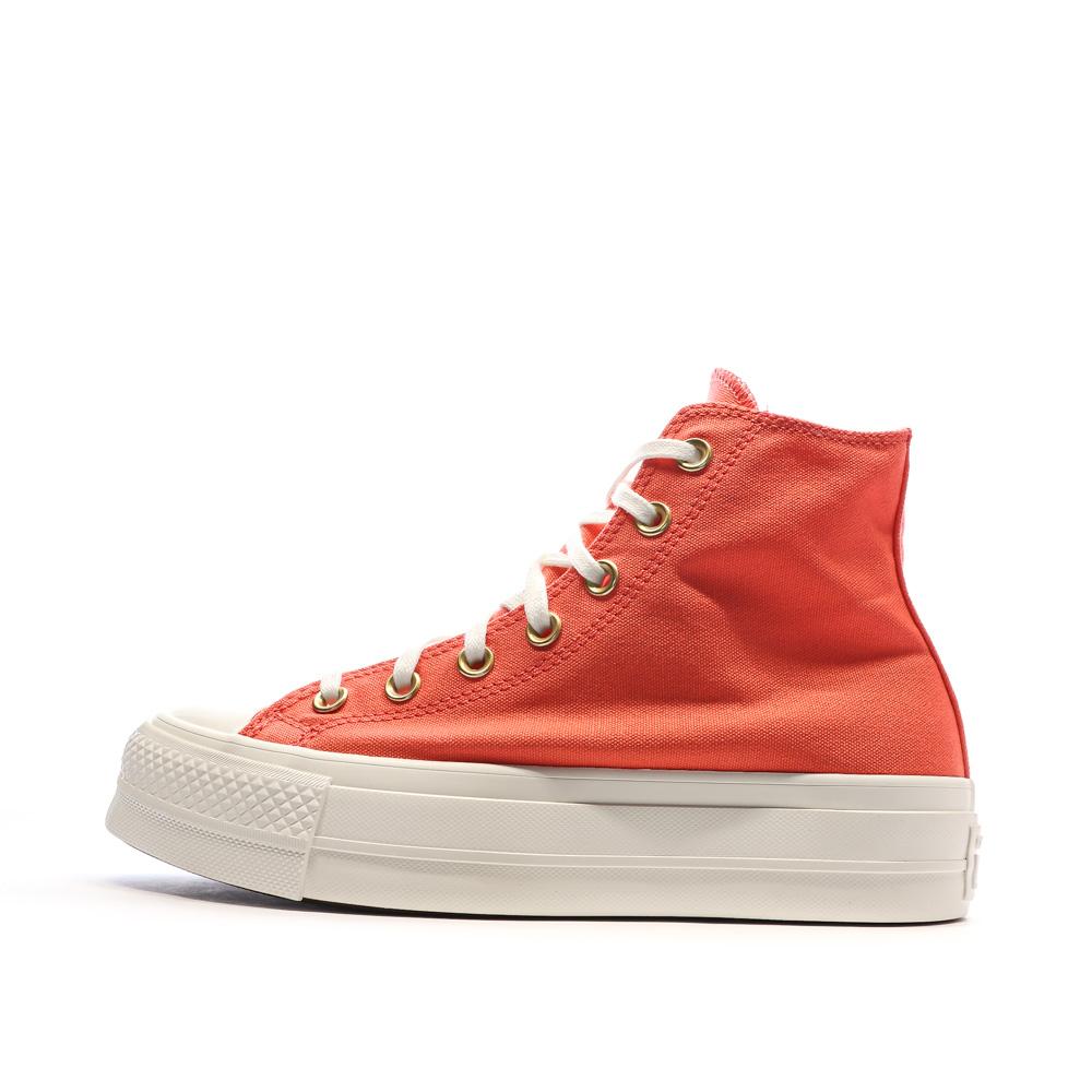 Baskets Oranges Femme Converse Chuck Taylor All Star Platform vue 2