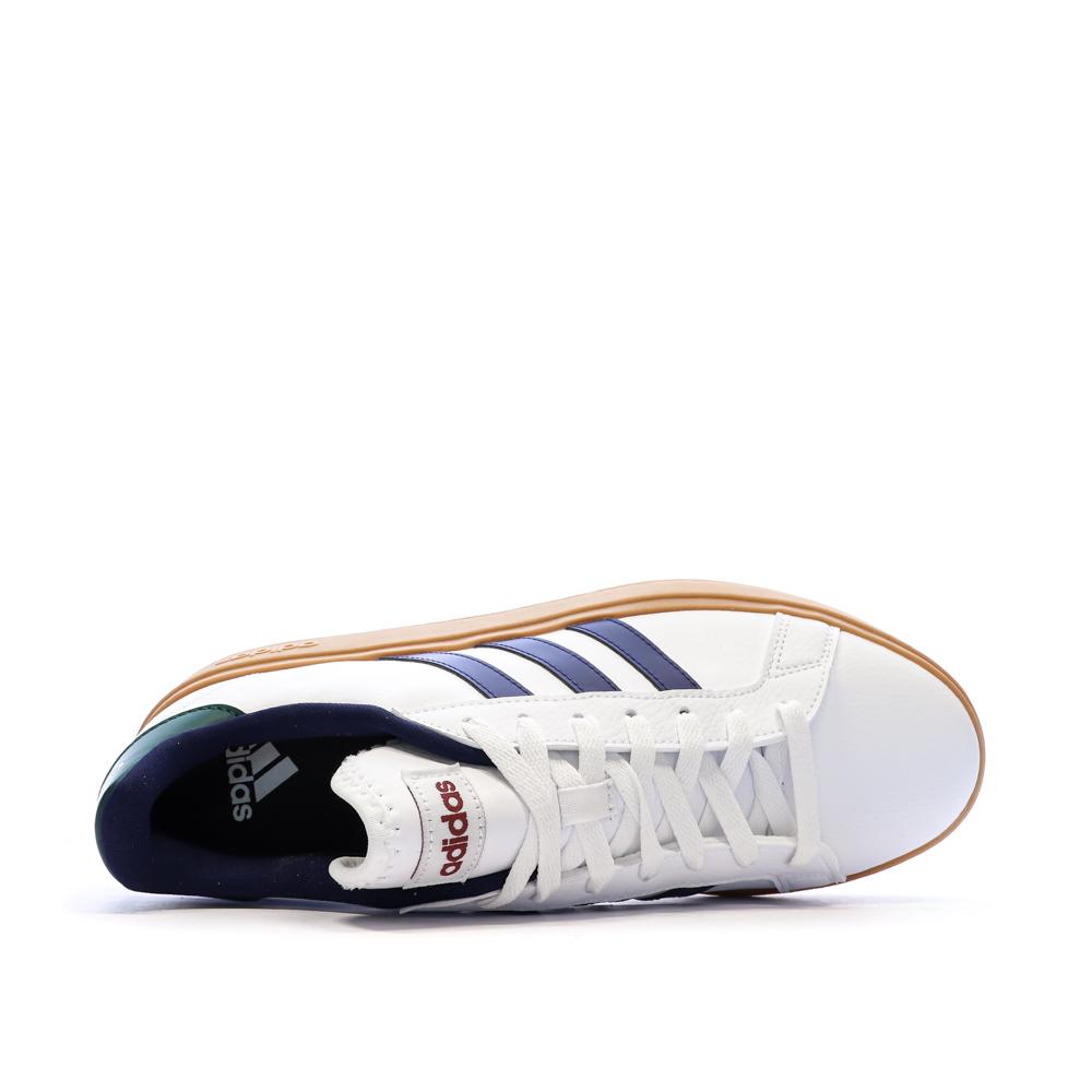 Baskets Blanches/Marines Homme Adidas Grand Court Base 2.0 vue 4