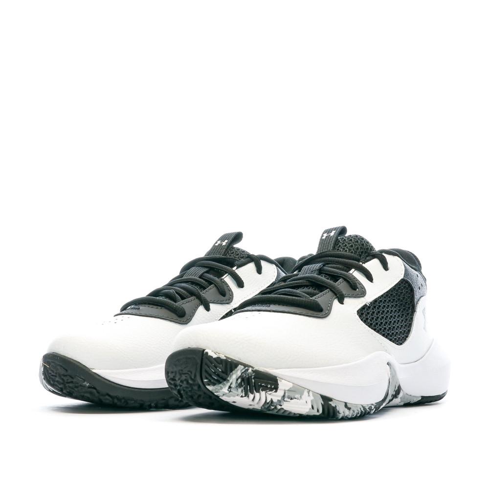 Chaussures de basketball Blanc/Noir/Gris Garçon Under ArmourLockdown 6 vue 6