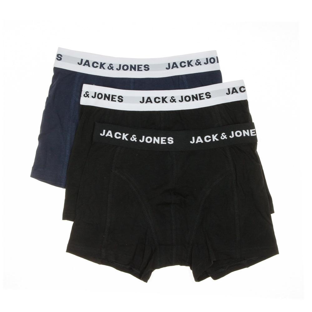 x3 Boxers Noirs Garçon Jack & Jones Trunks pas cher