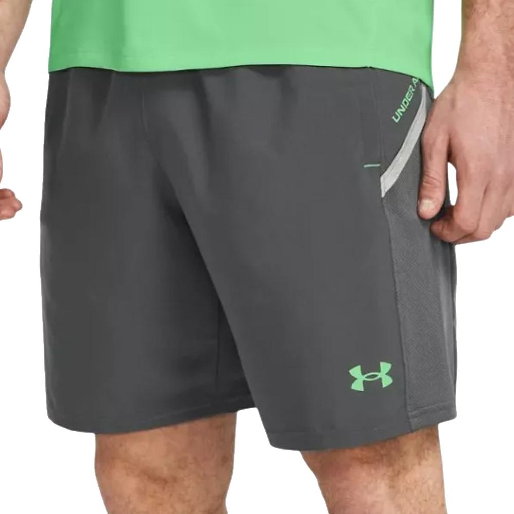 Short Gris/Vert Homme Under Armour Core+ pas cher
