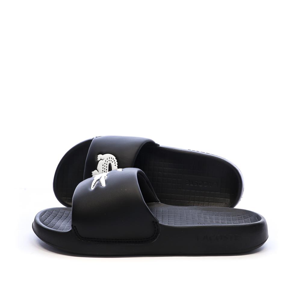 Claquettes Noir Femme Lacoste Serve Slide 1.0 pas cher