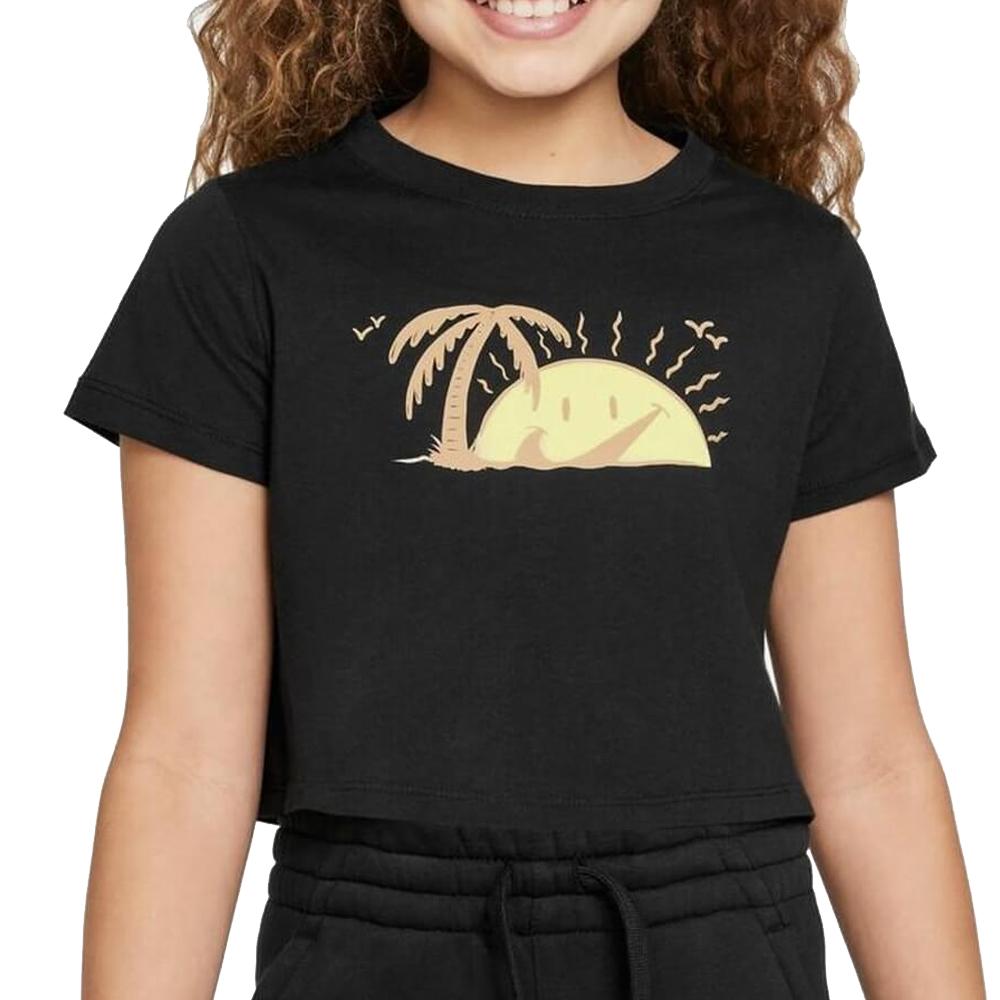 T-shirt Noir Fille Nike Sun Swoosh pas cher