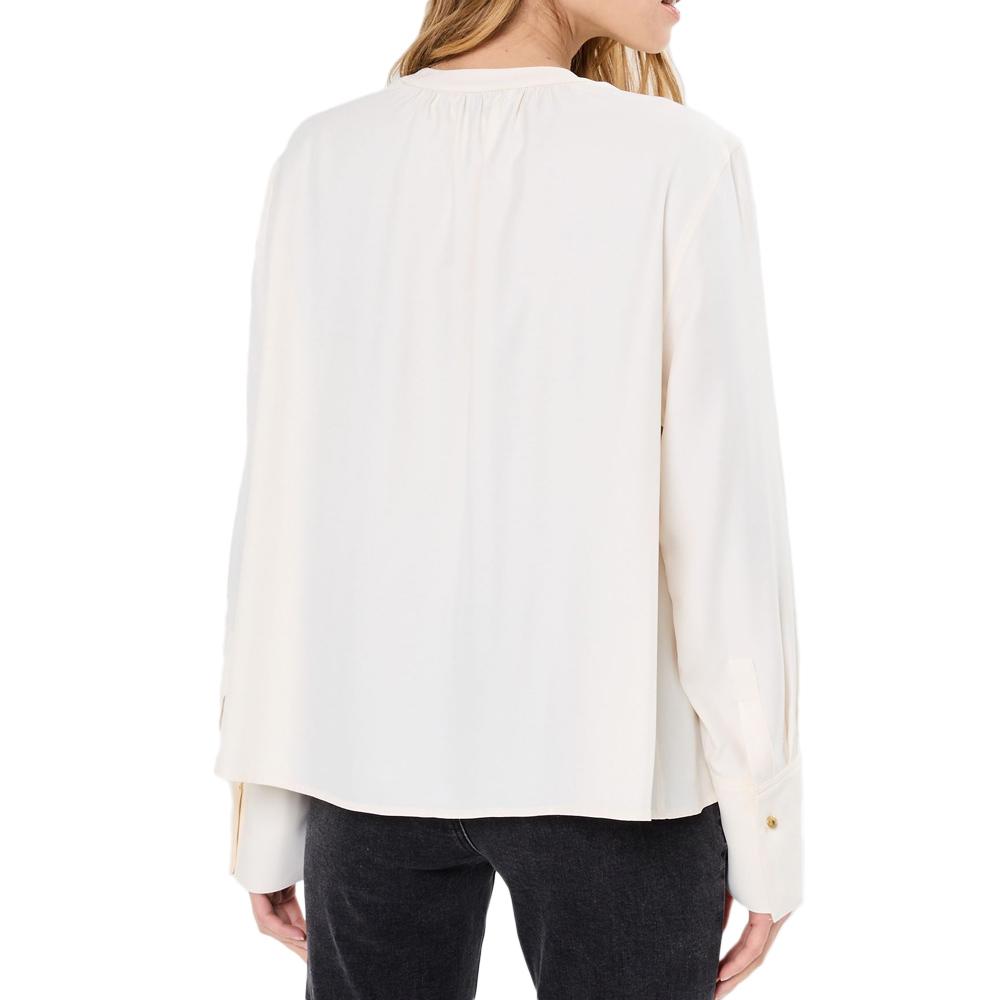 Blouse Ecru Femme Tommy Hilfiger Soft Viscose V-neck vue 2