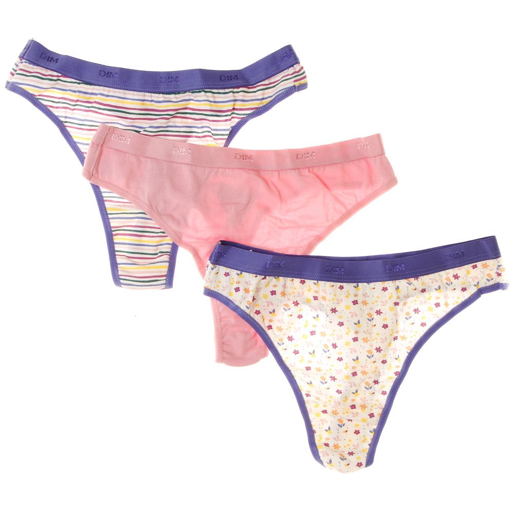 Strings Rose/Violet Femme Dim Fantaisie pas cher