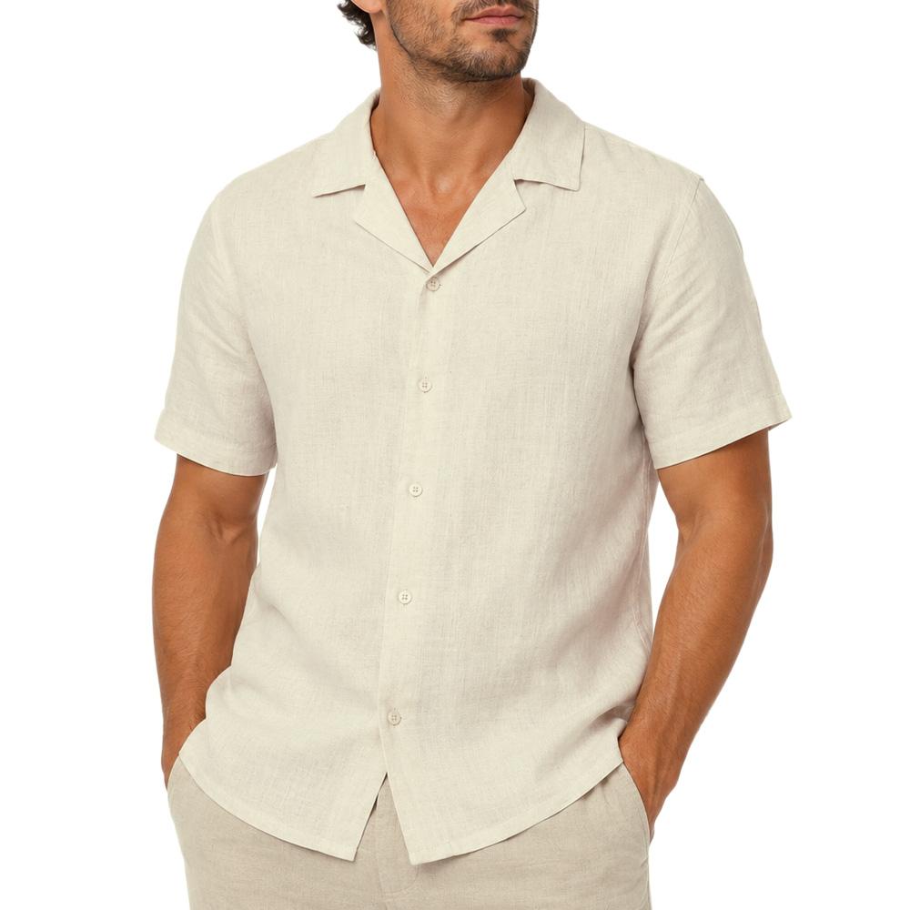 Paname Brothers Men’s Beige Linen Shirt in Ficelle affordable