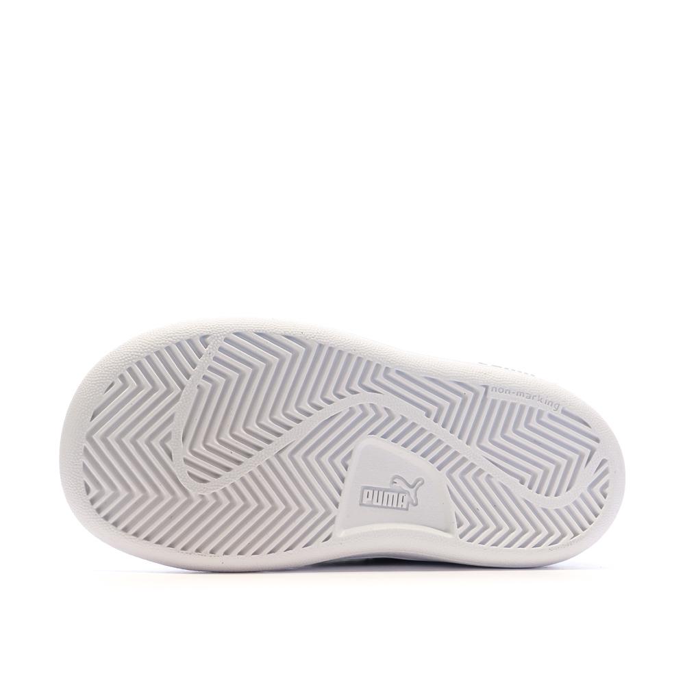 Baskets Blanches/Noires/Roses Fille Puma Smash 3.0 vue 5