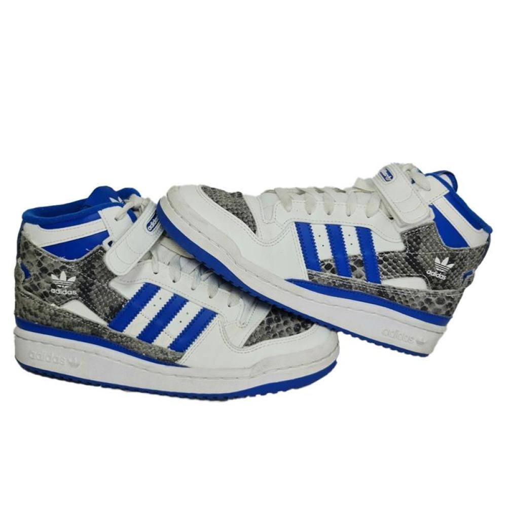 Baskets Blanc/Bleu Garçon Adidas Forum Mid vue 8