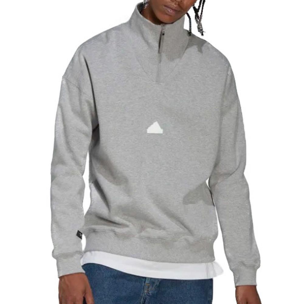 Sweat 1/4 Zip Gris Homme Adidas HN1945 pas cher