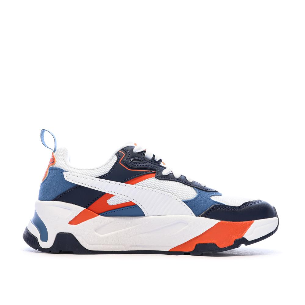 Baskets Blanc/Bleu Garçon Puma Trinity vue 2