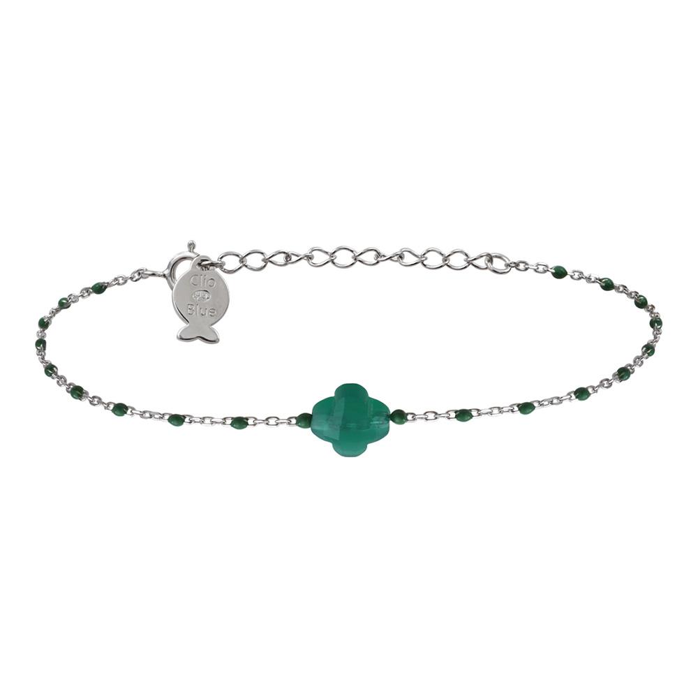 Bracelet Argent/Vert Femme Clio Blue BR0047 pas cher