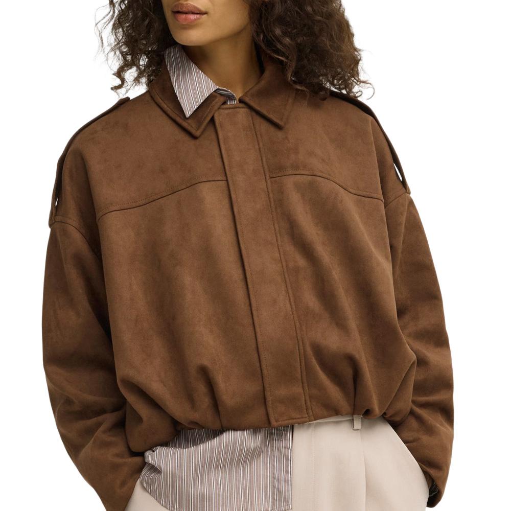 Braune Wildlederjacke für Damen von Only Amber günstig