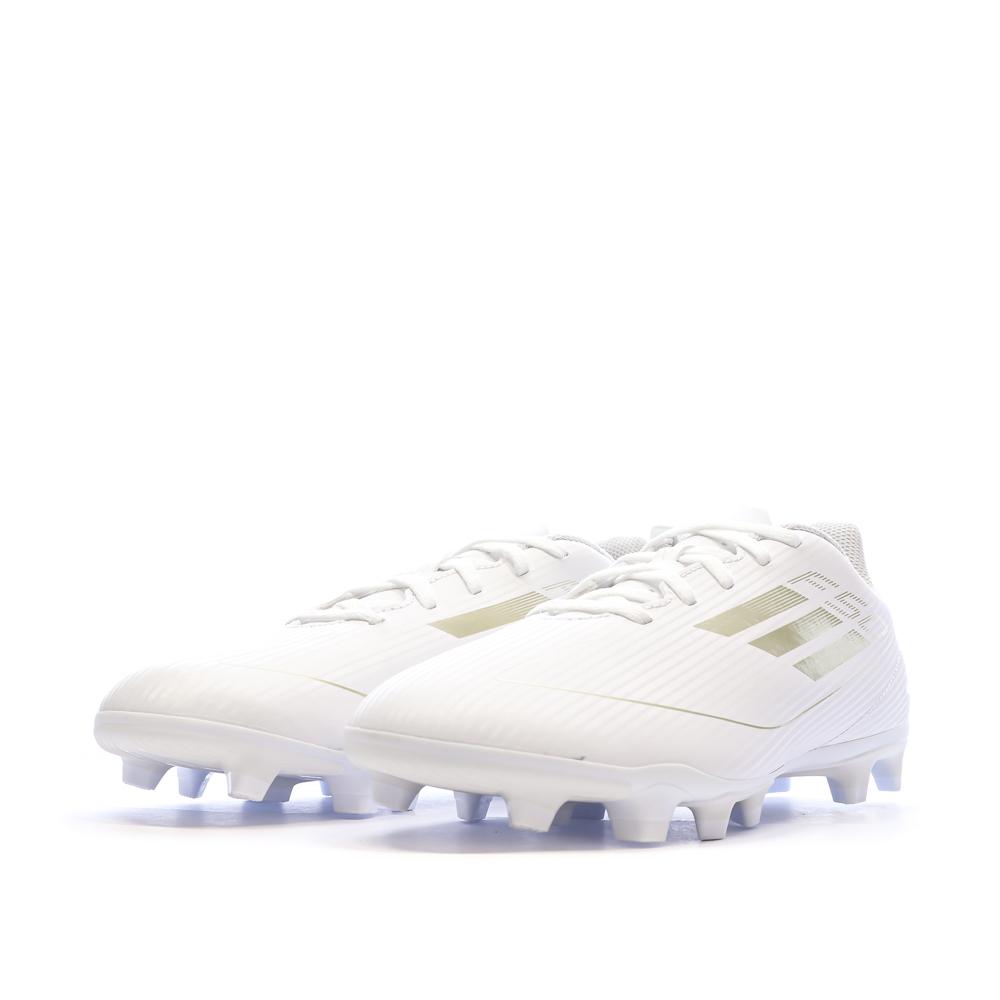 Chaussures de football Blanches/Dorés Garçon Adidas Club Fxg vue 6