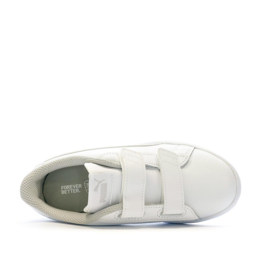 Baskets Blanches Enfant Puma Smash V2 L V vue 4