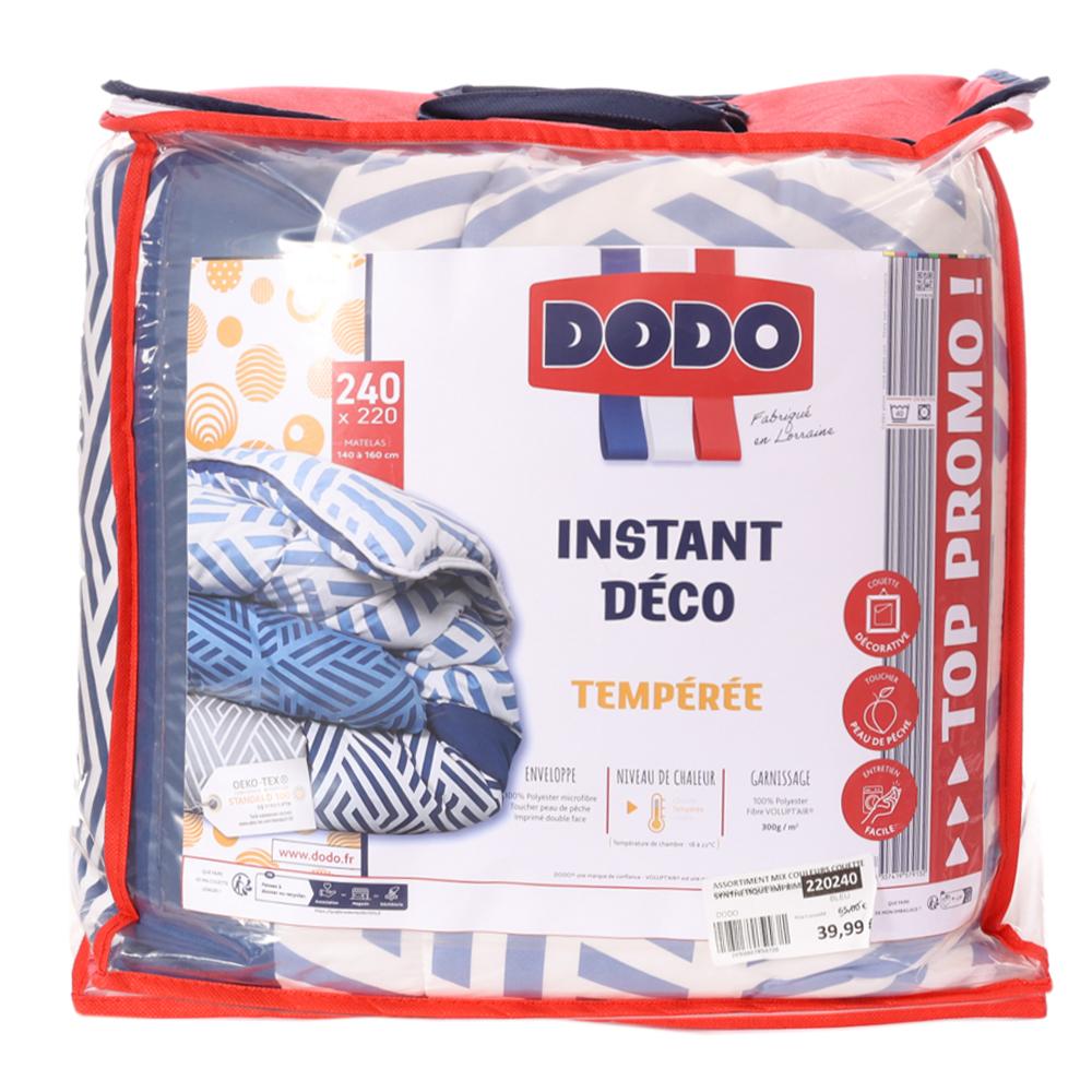 Couette Bleu/Gris Dodo Instant Déco 240x220 pas cher